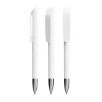 Penna a sfera in plastica con sezione metallica cromata e inchiostro blu BIC® color bianco
