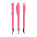 Penna a sfera in plastica con sezione metallica cromata e inchiostro blu BIC® color rosa