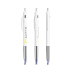 Penna a sfera in plastica retrattile ed ergonomica con inchiostro blu BIC® color bianco