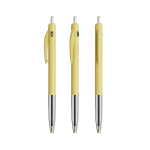 Penna a sfera in plastica retrattile ed ergonomica con inchiostro blu BIC® color giallo pastello