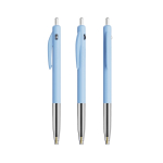 Penna a sfera in plastica retrattile ed ergonomica con inchiostro blu BIC® color azzurro pastello