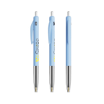 Penna a sfera in plastica retrattile ed ergonomica con inchiostro blu BIC® color azzurro pastello