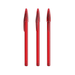 Penna a sfera in plastica con cappuccio classico e inchiostro nero Style BIC® color rosso trasparente