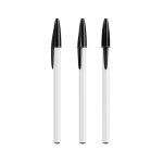 Penna a sfera in plastica con cappuccio classico e inchiostro nero Style BIC® color bianco/nero
