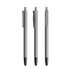 Penna a sfera in plastica con puntatore touch e inchiostro blu Clic Stic BIC® color argento