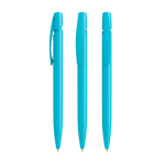 Penna a sfera in plastica con impugnatura ergonomica e inchiostro nero BIC® color azzurro ciano