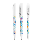 Penna a sfera in plastica con clip larga e inchiostro blu BIC® color bianco