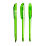 Penna a sfera in plastica con clip larga e inchiostro blu BIC® color verde trasparente