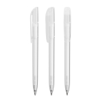 Penna a sfera in plastica con clip larga e inchiostro blu BIC® color bianco trasparente