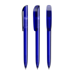 Penna a sfera in plastica con grande clip e inchiostro nero BIC® color blu trasparente