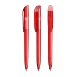 Penna a sfera in plastica con grande clip e inchiostro nero BIC® color rosso trasparente