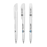 Penna a sfera in plastica con grande clip e inchiostro nero BIC® color bianco trasparente