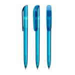 Penna a sfera in plastica con grande clip e inchiostro nero BIC® color azzurro trasparente