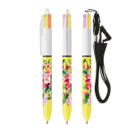 Penna a sfera in plastica con lanyard da appendere e inchiostro a 4 colori Sun BIC® color giallo