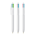 Penna a sfera in plastica BIC® con inchiostro in 4 colori originali color bianco