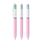 Penna a sfera in plastica BIC® con inchiostro in 4 colori originali color rosa pastello