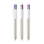 Penna a sfera in plastica con finitura metallica e inchiostro a 4 colori BIC® color argento
