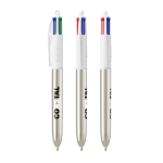 Penna a sfera in plastica con finitura metallica e inchiostro a 4 colori BIC® color argento