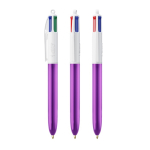 Penna a sfera in plastica con finitura metallica e inchiostro a 4 colori BIC® color viola