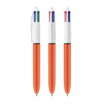 Penna a sfera in plastica con scrittura fine da 0,8 mm e 4 inchiostri colorati BIC® color arancione
