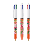 Penna a sfera in plastica con scrittura fine da 0,8 mm e 4 inchiostri colorati BIC® color arancione