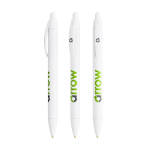 Penna a sfera in plastica a scatto con fusto largo e inchiostro nero Wide Body BIC® color bianco