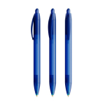 Penna a sfera in plastica a scatto con fusto largo e inchiostro nero Wide Body BIC® color blu trasparente