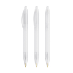 Penna a sfera in plastica a scatto con fusto largo e inchiostro nero Wide Body BIC® color bianco trasparente