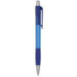 Penna a sfera in plastica traslucida con inchiostro blu Striped Grip BIC® color blu