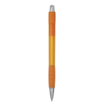 Penna a sfera in plastica traslucida con inchiostro blu Striped Grip BIC® color arancione