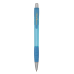 Penna a sfera in plastica traslucida con inchiostro blu Striped Grip BIC® color azzurro ciano