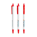 Penna a sfera in plastica riciclata con ampia area di stampa e inchiostro nero BIC® color rosso