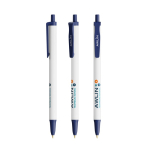 Penna a sfera in plastica riciclata con ampia area di stampa e inchiostro nero BIC® color blu mare