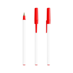 Penna a sfera in plastica riciclata con cappuccio e inchiostro blu Round Stic® BIC® color rosso