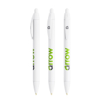 Penna BIC® in plastica riciclata con fusto largo e inchiostro blu color bianco