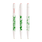 Penna a sfera BIC® in plastica riciclata con meccanismo retrattile e inchiostro nero color bianco