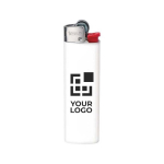 Accendino in plastica dal design sottile e fiamma stabile BIC® J23 color bianco vista ritratto