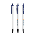 Penna a sfera in plastica riciclata con puntatore touch e inchiostro nero BIC® color blu mare