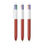 Penna a sfera in plastica stile ghiacciato con inchiostro in 4 colori BIC® color rosso