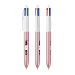 Penna a sfera in plastica stile ghiacciato con inchiostro in 4 colori BIC® color rosa