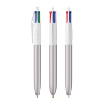 Penna a sfera in plastica stile ghiacciato con inchiostro in 4 colori BIC® color argento