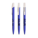 Penna a sfera in plastica con clip robusta e inchiostro nero Media Clic Glacé BIC® color blu