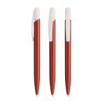Penna a sfera in plastica con clip robusta e inchiostro nero Media Clic Glacé BIC® color rosso