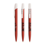 Penna a sfera in plastica con clip robusta e inchiostro nero Media Clic Glacé BIC® color rosso