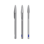 Penna a sfera metallica opaca ricaricabile con inchiostro blu Cristal® ReNew BIC® color argento brillante