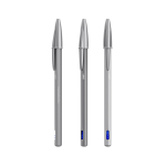 Penna a sfera metallica opaca ricaricabile con inchiostro blu Cristal® ReNew BIC® color argento brillante