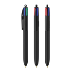 Penna a sfera in plastica soft touch con inchiostro a 4 colori BIC® color nero