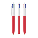 Penna a sfera in plastica soft touch con inchiostro a 4 colori BIC® color rosso