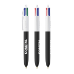 Penna a sfera in plastica soft touch con inchiostro a 4 colori BIC® color bianco/nero