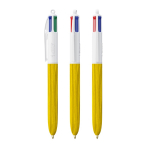 Penna a sfera in plastica effetto legno prodotta nell’UE con 4 inchiostri BIC® color giallo